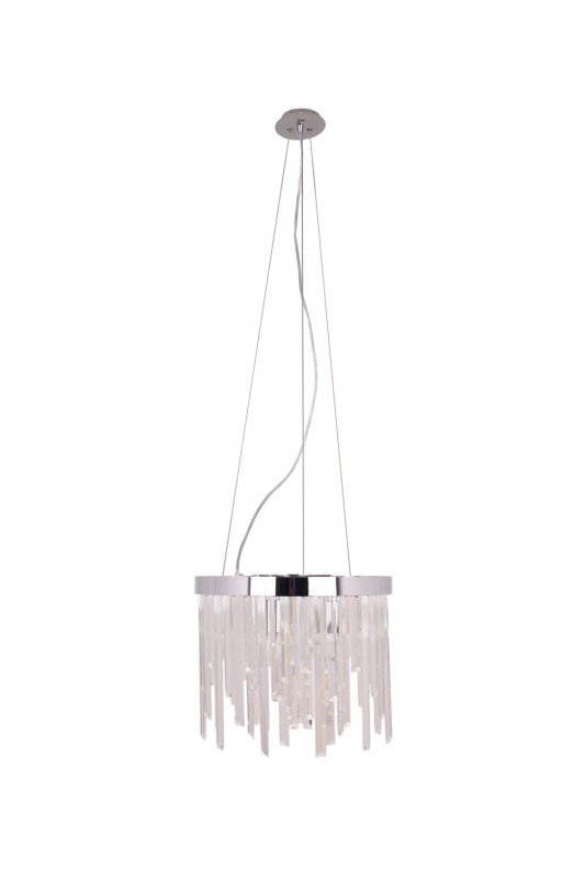 GLACIER-400 chrom lampa sufitowa wisząca żyrandol klosz kryształowy styl glamour Ø40cm ↕32cm  wys. całk ↕120cm 6xE14 hurt