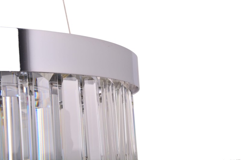GLACIER-400 chrom lampa sufitowa wisząca żyrandol klosz kryształowy styl glamour Ø40cm ↕32cm  wys. całk ↕120cm 6xE14 hurt
