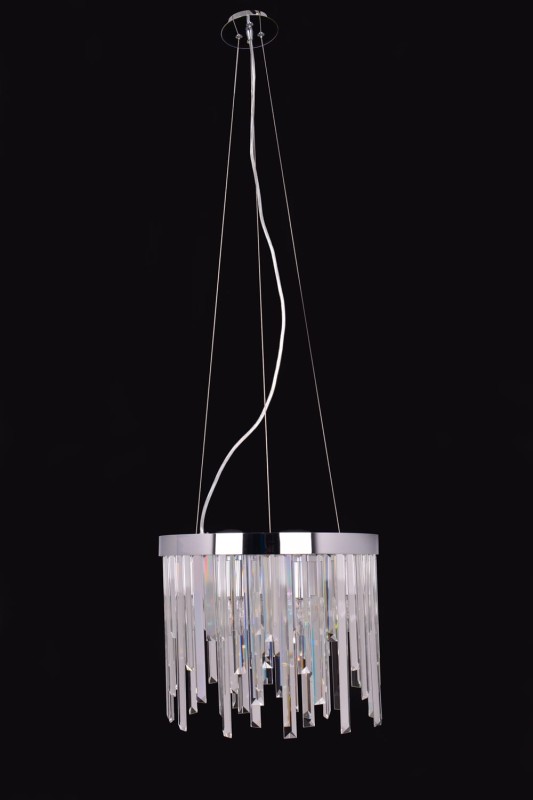 GLACIER-400 chrom lampa sufitowa wisząca żyrandol klosz kryształowy styl glamour Ø40cm ↕32cm  wys. całk ↕120cm 6xE14 hurt