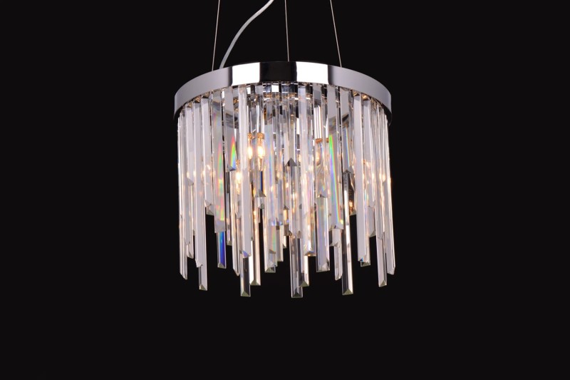 GLACIER-400 chrom lampa sufitowa wisząca żyrandol klosz kryształowy styl glamour Ø40cm ↕32cm  wys. całk ↕120cm 6xE14 hurt