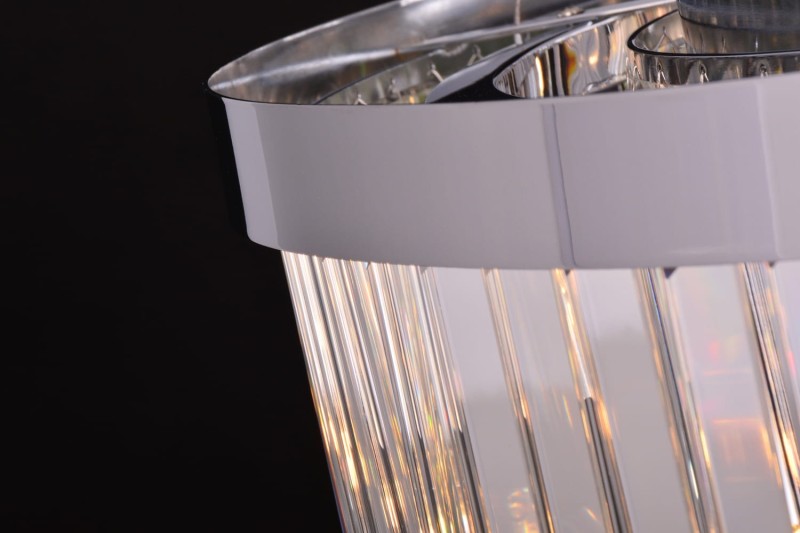 GLACIER-400 chrom lampa sufitowa wisząca żyrandol klosz kryształowy styl glamour Ø40cm ↕32cm  wys. całk ↕120cm 6xE14 hurt