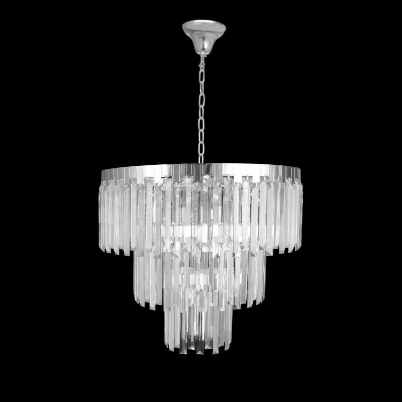 ADELE 600 chrom dostojny żyrandol kryształowy lampa sufitowa wisząca styl glamour 3-poziomy Ø60cm ↕70cm  wys.całk.150cm 14xE14 hurt