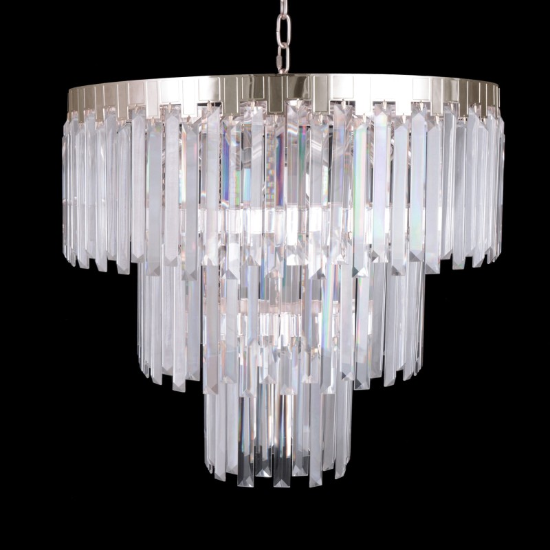 ADELE 600 chrom dostojny żyrandol kryształowy lampa sufitowa wisząca styl glamour 3-poziomy Ø60cm ↕70cm  wys.całk.150cm 14xE14 hurt