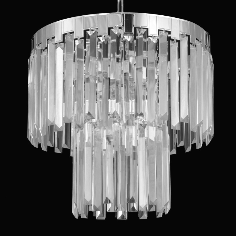 ADELE 400 chrom dostojny żyrandol kryształowy lampa sufitowa wisząca styl glamour 2-poziomy Ø40cm ↕50cm  wys.całk.150cm 6xE14 hurt