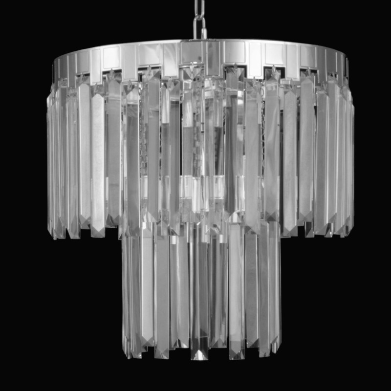 ADELE 400 chrom dostojny żyrandol kryształowy lampa sufitowa wisząca styl glamour 2-poziomy Ø40cm ↕50cm  wys.całk.150cm 6xE14 hurt