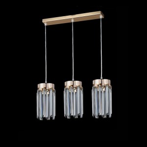 ADELE 3-500 złota piękna lampa sufitowa wisząca klosze kryształowe styl glamour ↔50cm ↕120cm 3xE14 