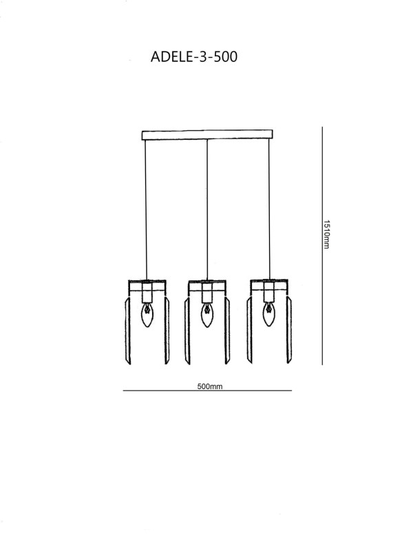 ADELE 3-500 chrom lampa wisząca kryształy 3xE14