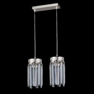 ADELE 2-280 chrom piękna lampa sufitowa wisząca klosze kryształowe styl glamour ↔28cm ↕110cm 2xE14 