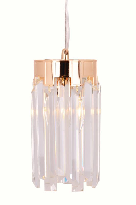 ADELE 130 złota piękna lampa sufitowa wisząca klosz kryształowy styl glamour Ø13cm ↕70cm 2xE14 hurt