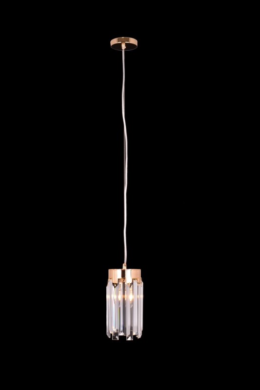 ADELE 130 złota piękna lampa sufitowa wisząca klosz kryształowy styl glamour Ø13cm ↕70cm 2xE14 hurt
