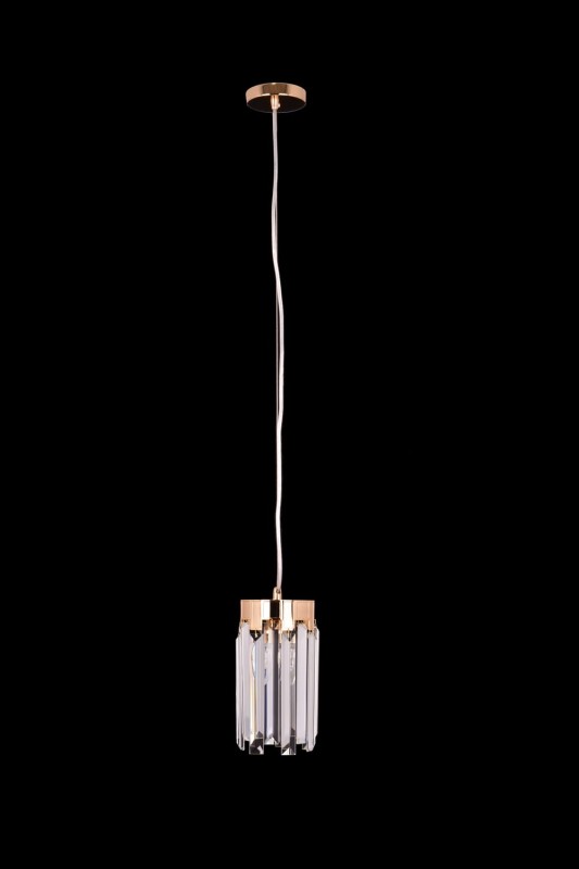 ADELE 130 złota piękna lampa sufitowa wisząca klosz kryształowy styl glamour Ø13cm ↕70cm 2xE14 hurt