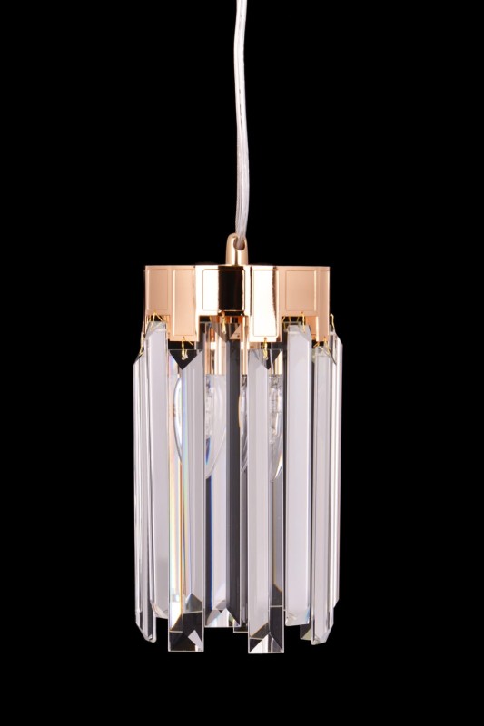 ADELE 130 złota piękna lampa sufitowa wisząca klosz kryształowy styl glamour Ø13cm ↕70cm 2xE14 hurt
