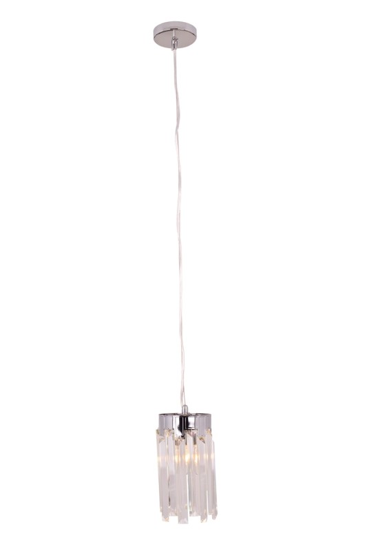 ADELE 130 chrom piękna lampa sufitowa wisząca klosz kryształowy styl glamour Ø13cm ↕70cm 2xE14 hurt