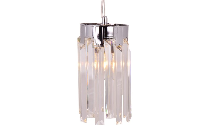 ADELE 130 chrom piękna lampa sufitowa wisząca klosz kryształowy styl glamour Ø13cm ↕70cm 2xE14 hurt