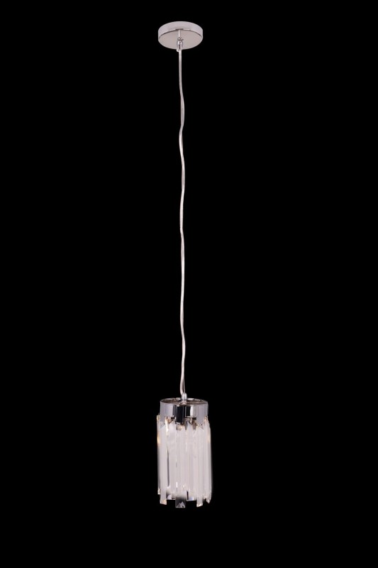 ADELE 130 chrom piękna lampa sufitowa wisząca klosz kryształowy styl glamour Ø13cm ↕70cm 2xE14 hurt