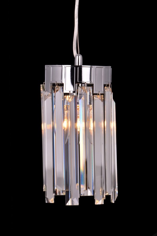 ADELE 130 chrom piękna lampa sufitowa wisząca klosz kryształowy styl glamour Ø13cm ↕70cm 2xE14 hurt