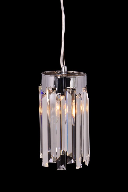ADELE 130 chrom piękna lampa sufitowa wisząca klosz kryształowy styl glamour Ø13cm ↕70cm 2xE14 hurt