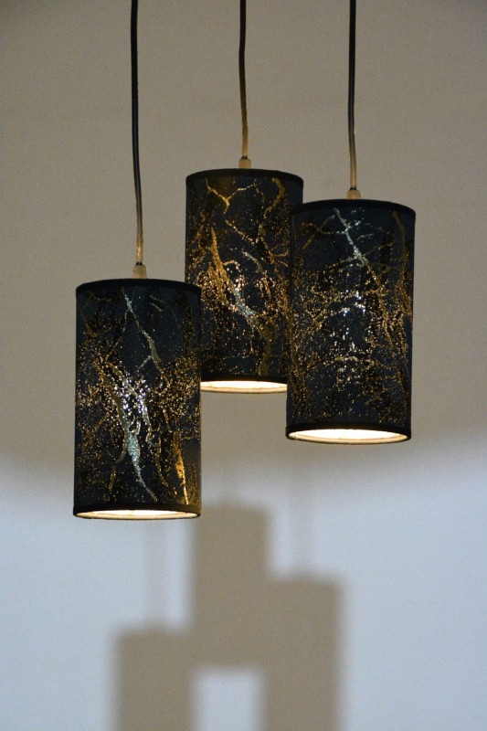 VASTO lampa sufitowa wisząca klosze tkanina abażury Ø11cm ↕ 20cm  wysokość całkowita ↕115cm 3xE27 hurt  