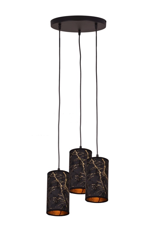 VASTO lampa sufitowa wisząca klosze tkanina abażury Ø11cm ↕ 20cm  wysokość całkowita ↕115cm 3xE27 hurt  