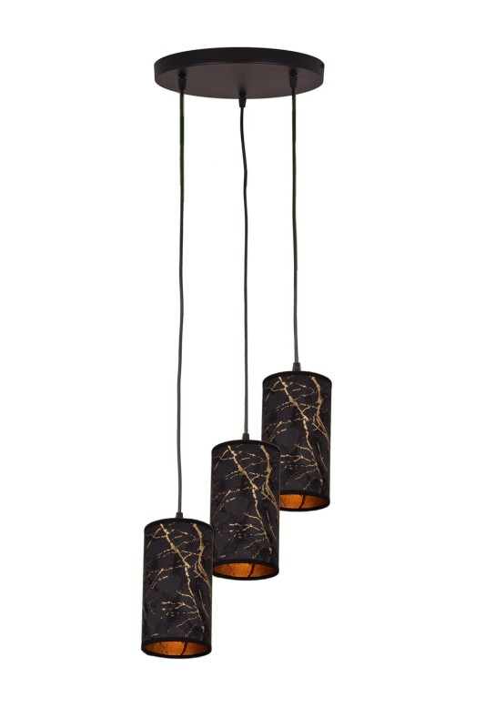 VASTO lampa sufitowa wisząca klosze tkanina abażury Ø11cm ↕ 20cm  wysokość całkowita ↕115cm 3xE27 hurt  