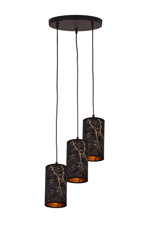 VASTO lampa sufitowa wisząca klosze tkanina abażury Ø11cm ↕ 20cm  wysokość całkowita ↕115cm 3xE27 hurt  