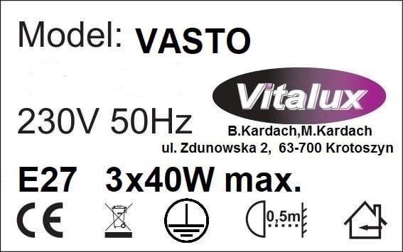 VASTO lampa sufitowa wisząca abażur3xE27