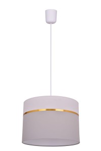 IMOLA popiel/złota/szara lampa sufitowa wisząca klosz tkanina abażur Ø35cm ↕25cm wysokość całkowita ↕115cm regul.wysok. 1xE27 hurt