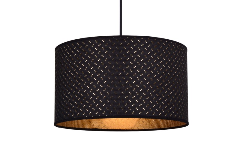 CREMA czarny/złoty lampa sufit wisząca abażur E27