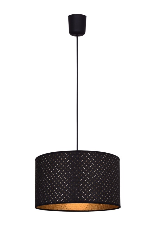 CREMA czarny/złoty lampa sufit wisząca abażur E27
