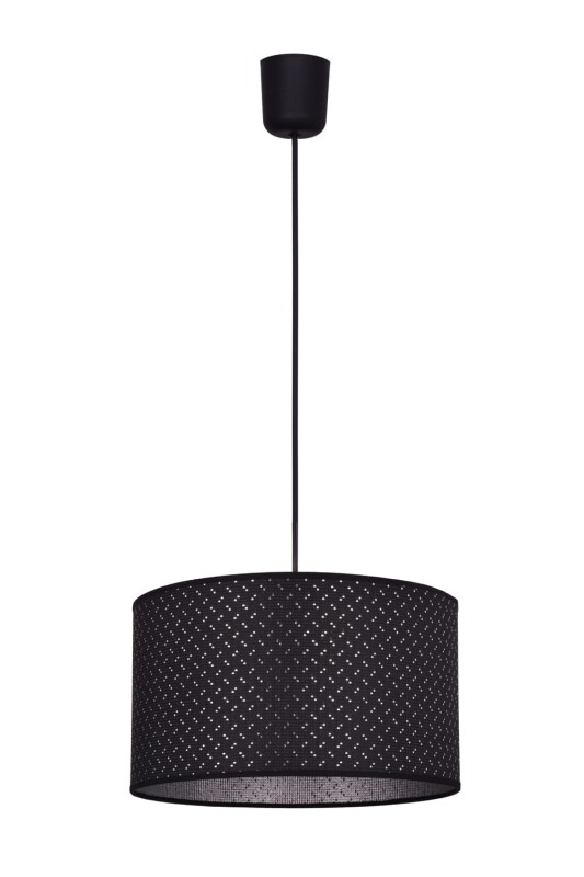 CREMA czarn/srebr. lampa sufit wisząca abażur E27