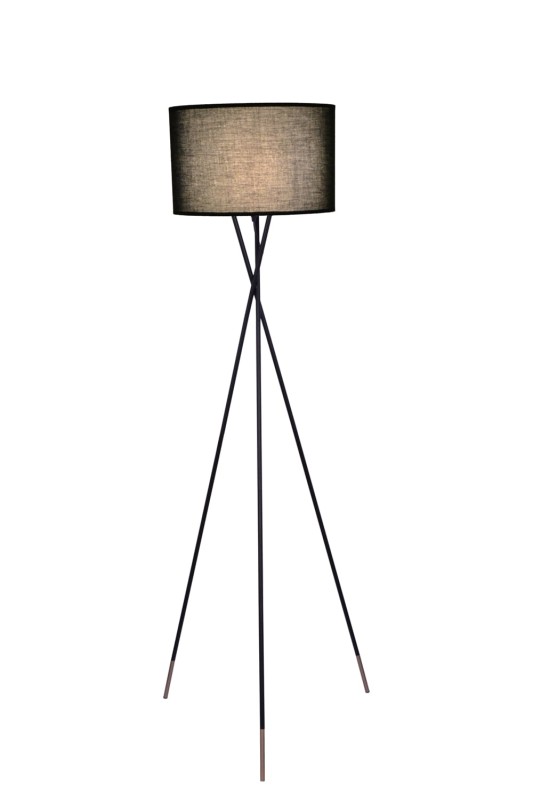 CAMARRO lampa podłogowa, czarny+miedź