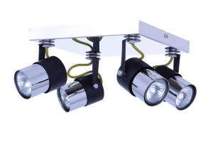 VERDI-4R czarny/chrom lampa sufitowa spot plafon 4xGU10 23x23cm