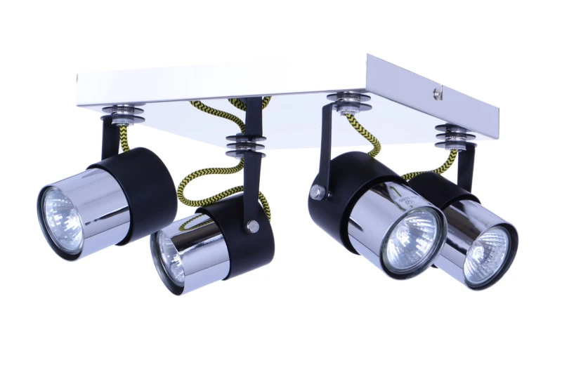 VERDI-4R czarny/chrom lampa sufitowa spot 4xGU10