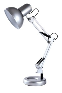 MT-503S srebrna lampka biurkowa podstawa/klips na półkę lub blat styl "architekt" industrial vintage retro ↕max 59cm ↔25cm 1xE27