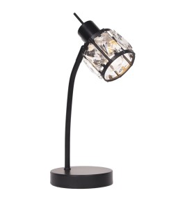 DESALIA-T MB czarny mat stylowa lampka stołowa kryształowa  ↔18cm  ↕34cm 1xE14 