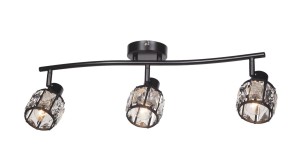DESALIA-3 MB czarny mat stylowa lampa sufitowa plafon kryształowy spot  ↔60cm ↕20cm 3xE14