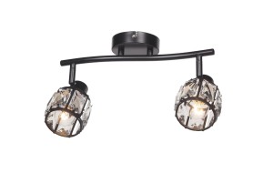 DESALIA-2 MB czarny mat stylowa lampa sufitowa kryształowa  ↔36cm ↕20cm 2xE14 