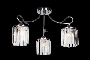 XANTE-3 chrom stylowa lampa sufitowa żyrandol klosz kryształ glamour 5xE27 