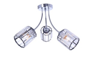 ORELA-3 chrom stylowa lampa sufitowa żyrandol klosz kryształ retro 3xE27 nowość hurt