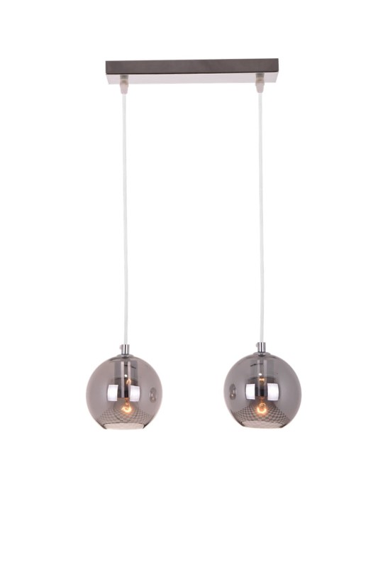 ARTEMIDA-2X chrom lampa wisząca kula szkło 2xE27
