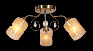 ARECIA-3 satyna stylowa lampa sufitowa żyrandol klosz szklany dodatki kryształowe retro 3xE27 nowość hurt