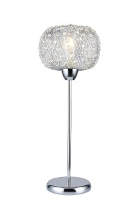 SORA-T chrom stylowa lampa stołowa z kryształami, glamour 1xE27 
