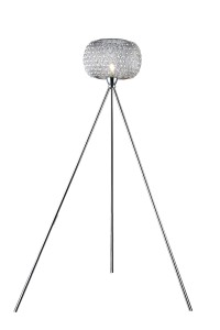 SORA-F chrom stylowa lampa podłogowa z kryształami, glamour 1xE27 