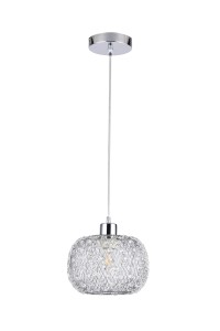 SORA-200 chrom stylowa lampa wisząca z kryształami, glamour 1xE27