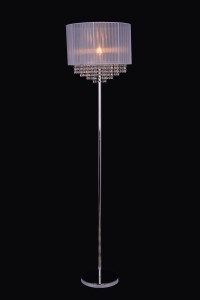 PASSIONI-F stylowa lampa podłogowa glamour klosz tkanina i kryształki Ø40cm ↕165cm 1xE27 