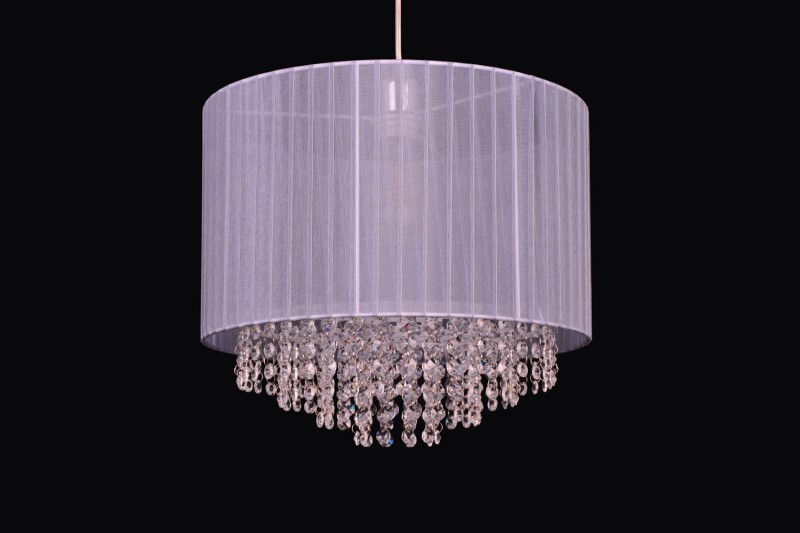PASSIONI-400 lampa wisząca z kryształami szara