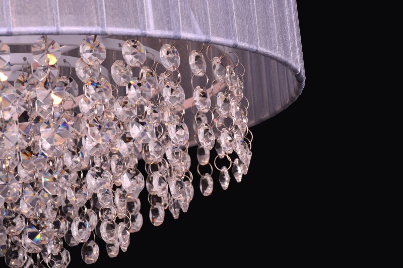 PASSIONI-400 lampa wisząca z kryształami szara