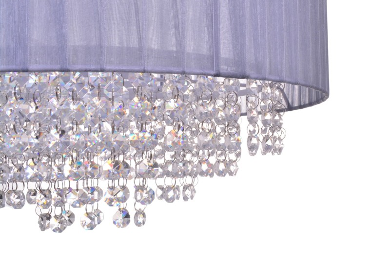 PASSIONI-400 lampa wisząca z kryształami szara