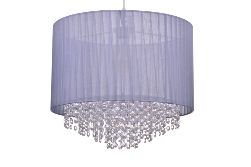 PASSIONI-400 lampa wisząca z kryształami szara