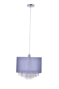 PASSIONI-300  lampa sufitowa wisząca glamour klosz tkanina i kryształki regulacja wysokości Ø30cm ↕27cm, całk.↕125cm 1xE27